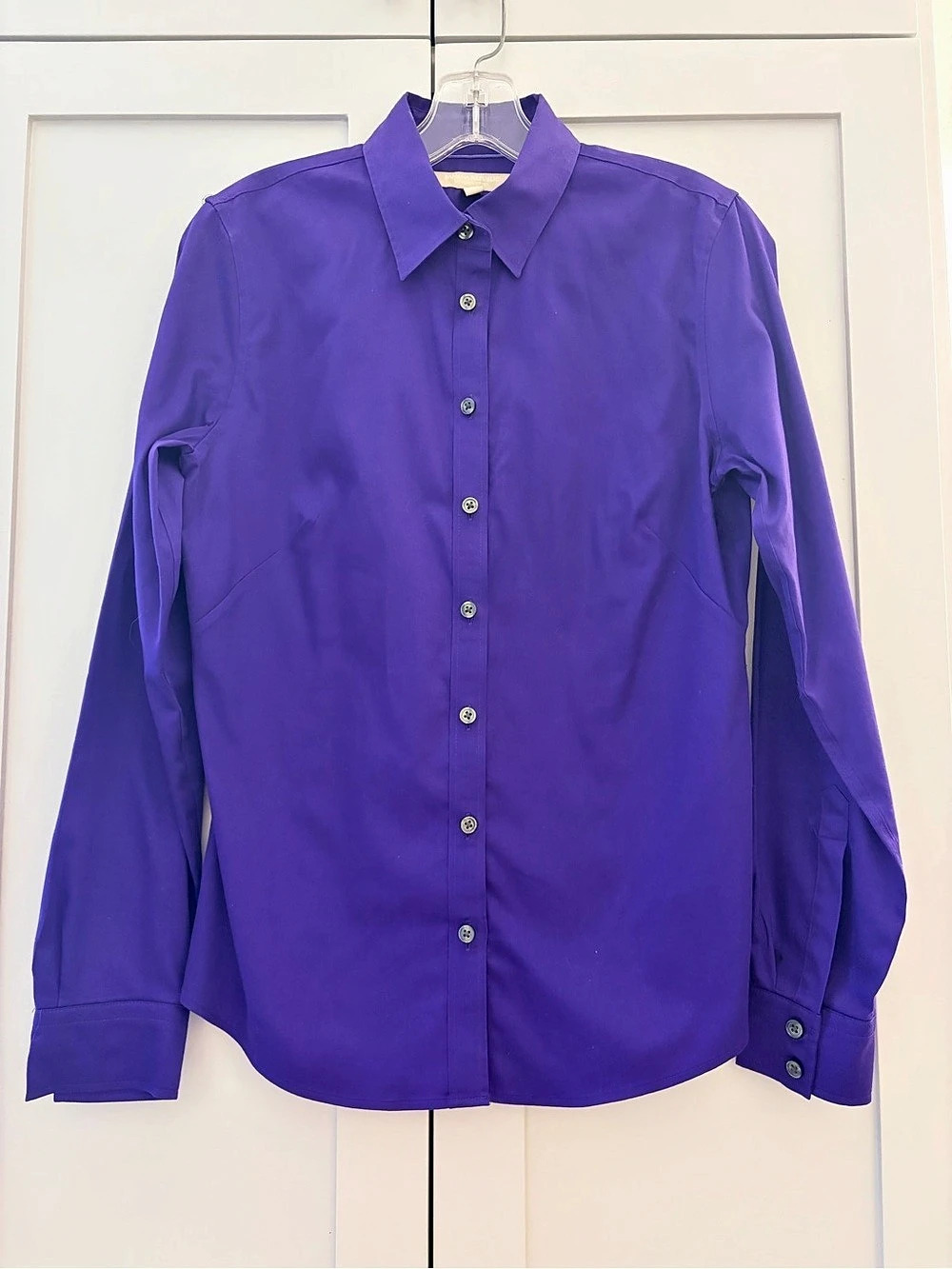 Banana Republic Non-Iron Fitted Button-Down Purple Size 10